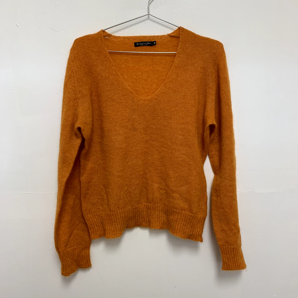 Bianco & Blu Wool Mohair Blend Long Sleeve Knit Sweater Italy Orange Size Medium - Picture 1 of 7